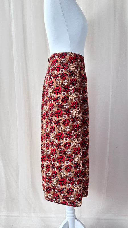Vintage cotton mix wrap floral skirt