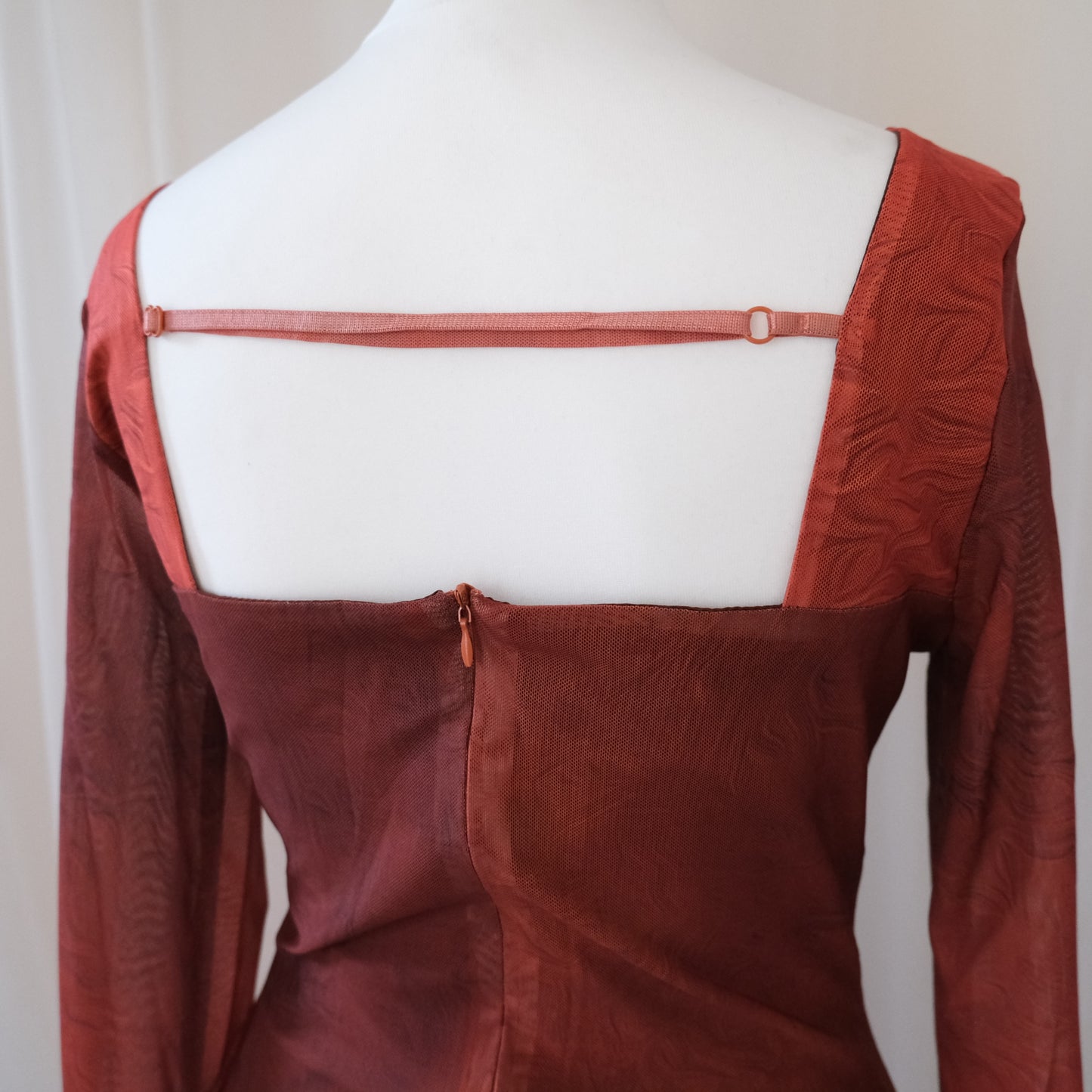 Deadstock Y2K Gradient Mesh Bodycon Maxi Dress – XS-S