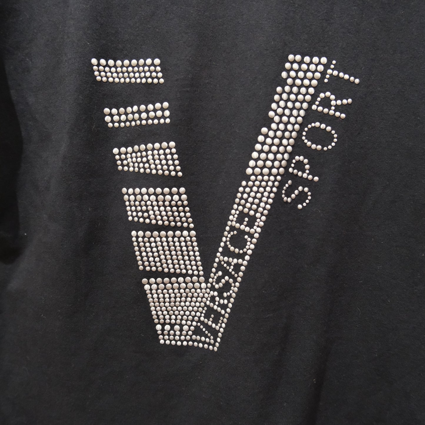 Vintage Versace Sport Metallic Logo Black T-Shirt – Designer Top