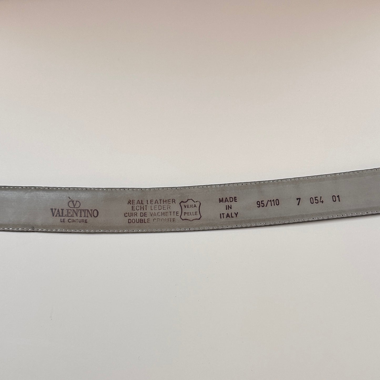 Valentino vintage brown croc effect leather belt - M