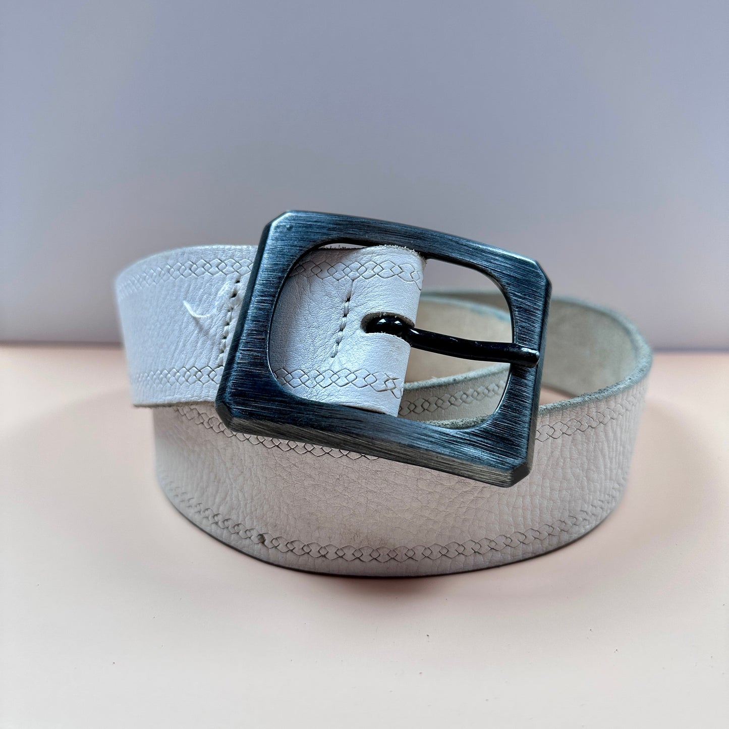 Replay vintage white suede belt - M/L