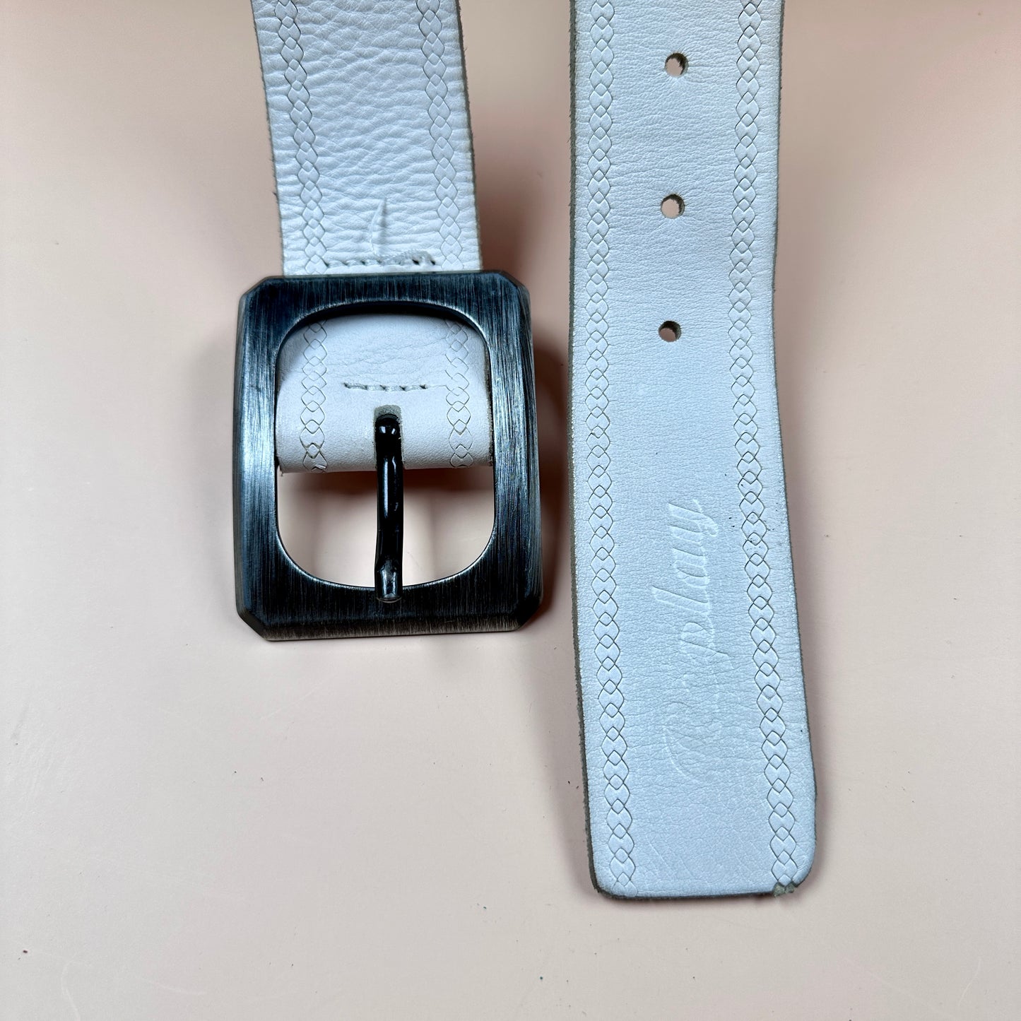 Replay vintage white suede belt - M/L