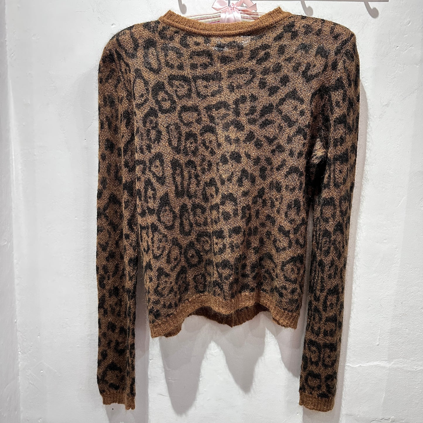 Max Mara Studio Leopard Print Mohair Cardigan – Vintage Designer Knit