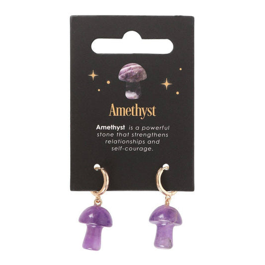 Something Different Wholesale - Amethyst Crystal Mushroom Earrings