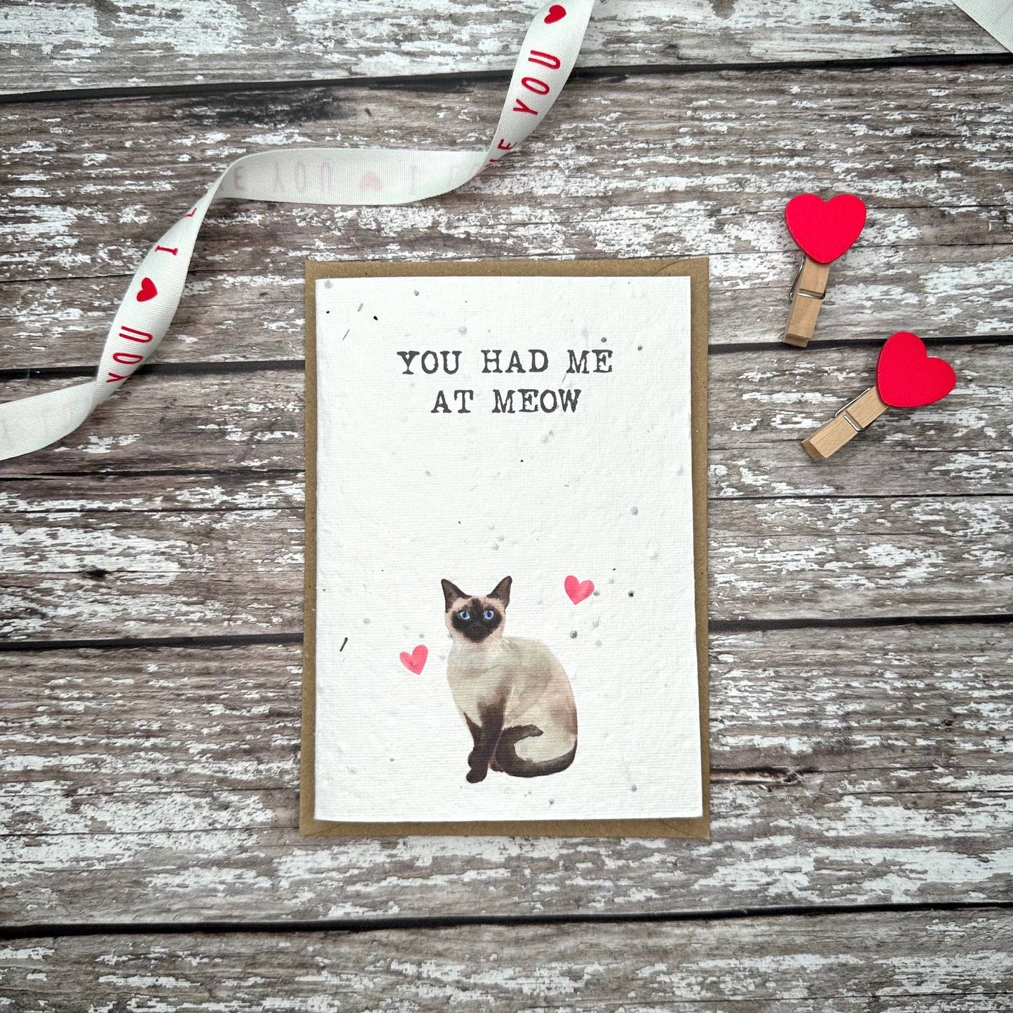 Audrey & Coco - Siamese Valentine's Day plantable seed card