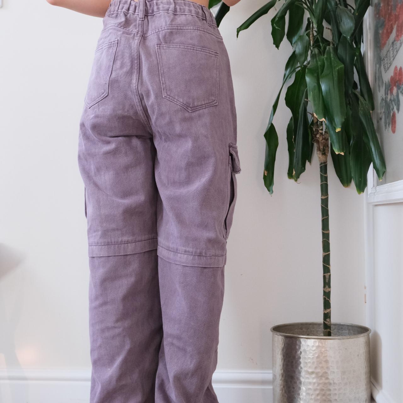 Y2K Unbelievable purple wide leg medium rise cargo jeans - XL