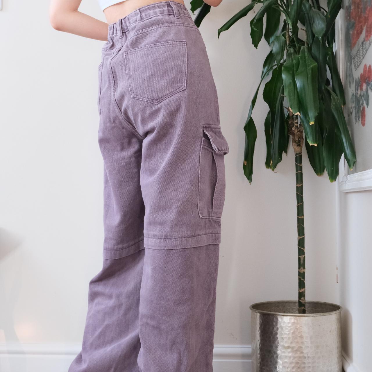 Y2K Unbelievable purple wide leg medium rise cargo jeans - XL