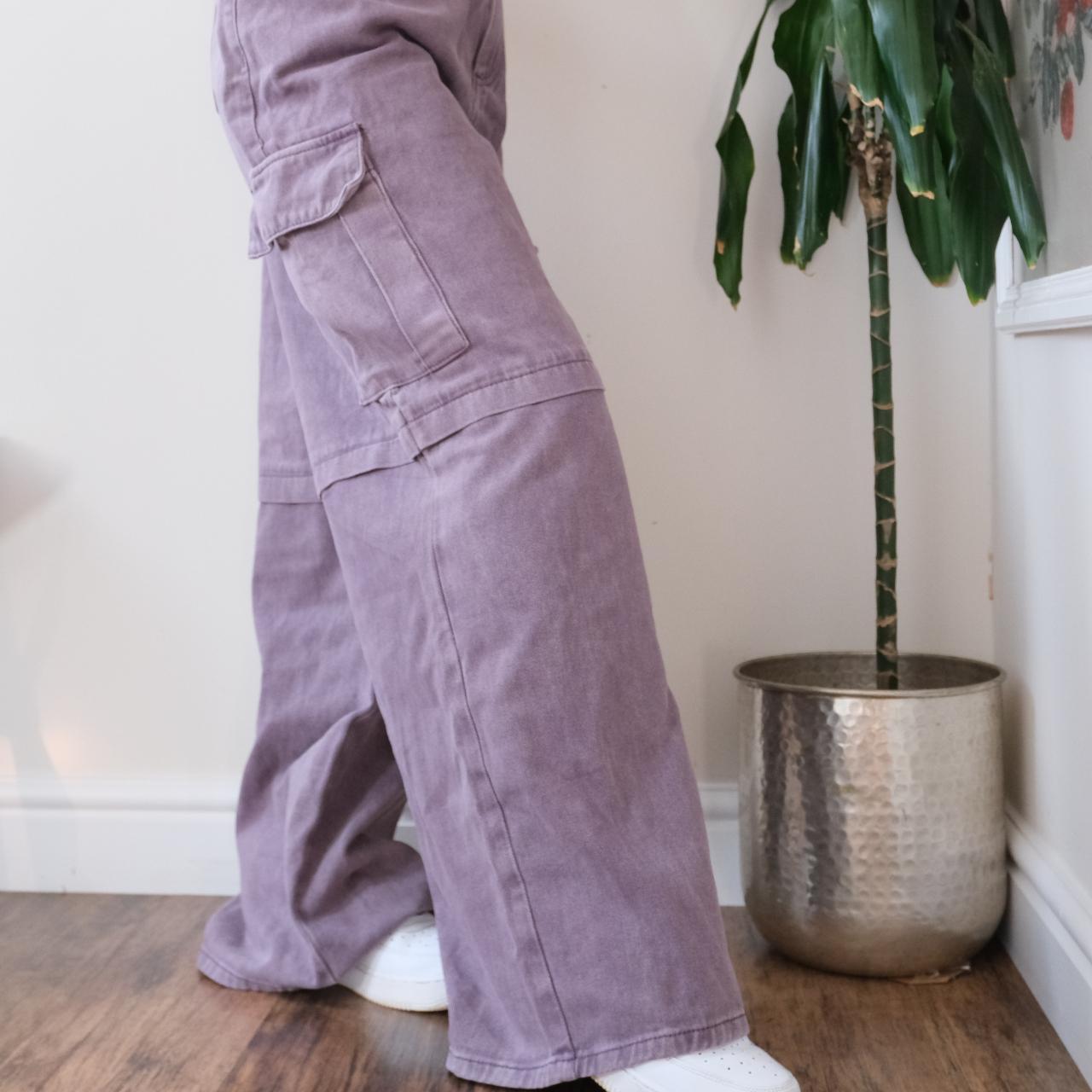 Y2K Unbelievable purple wide leg medium rise cargo jeans - XL