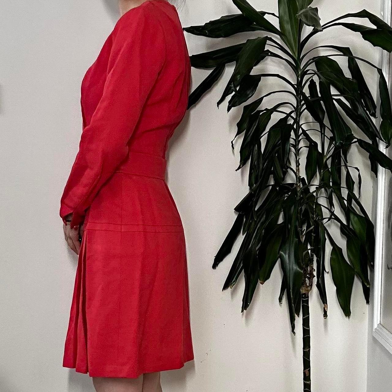 Vintage 60s red tailored midi dress - OneCatBoutique