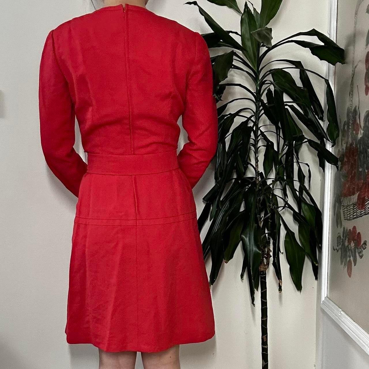 Vintage 60s red tailored midi dress - OneCatBoutique