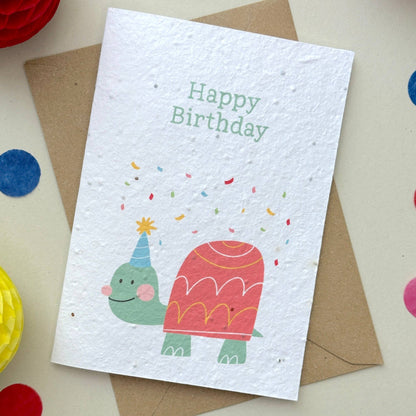 Audrey & Coco - Tortoise Kid's Plantable Birthday Card