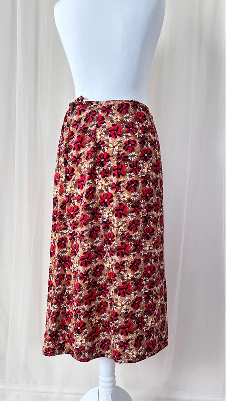 Vintage cotton mix wrap floral skirt
