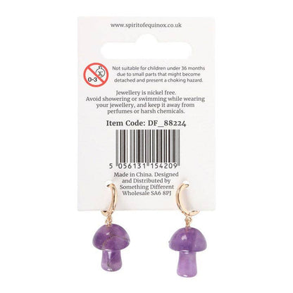 Something Different Wholesale - Amethyst Crystal Mushroom Earrings