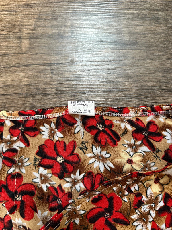 Vintage cotton mix wrap floral skirt