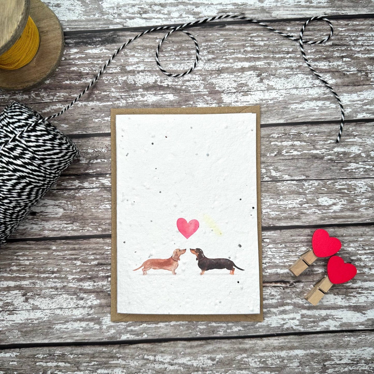 Audrey & Coco - Sausage Dogs Valentine's Day plantable seed card