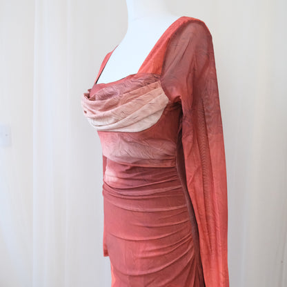 Deadstock Y2K Gradient Mesh Bodycon Maxi Dress – XS-S