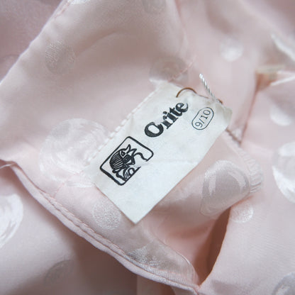 Vintage 1980s Orite Blush Pink Polka Dot Dress – Pleated Skirt & Bow Detail