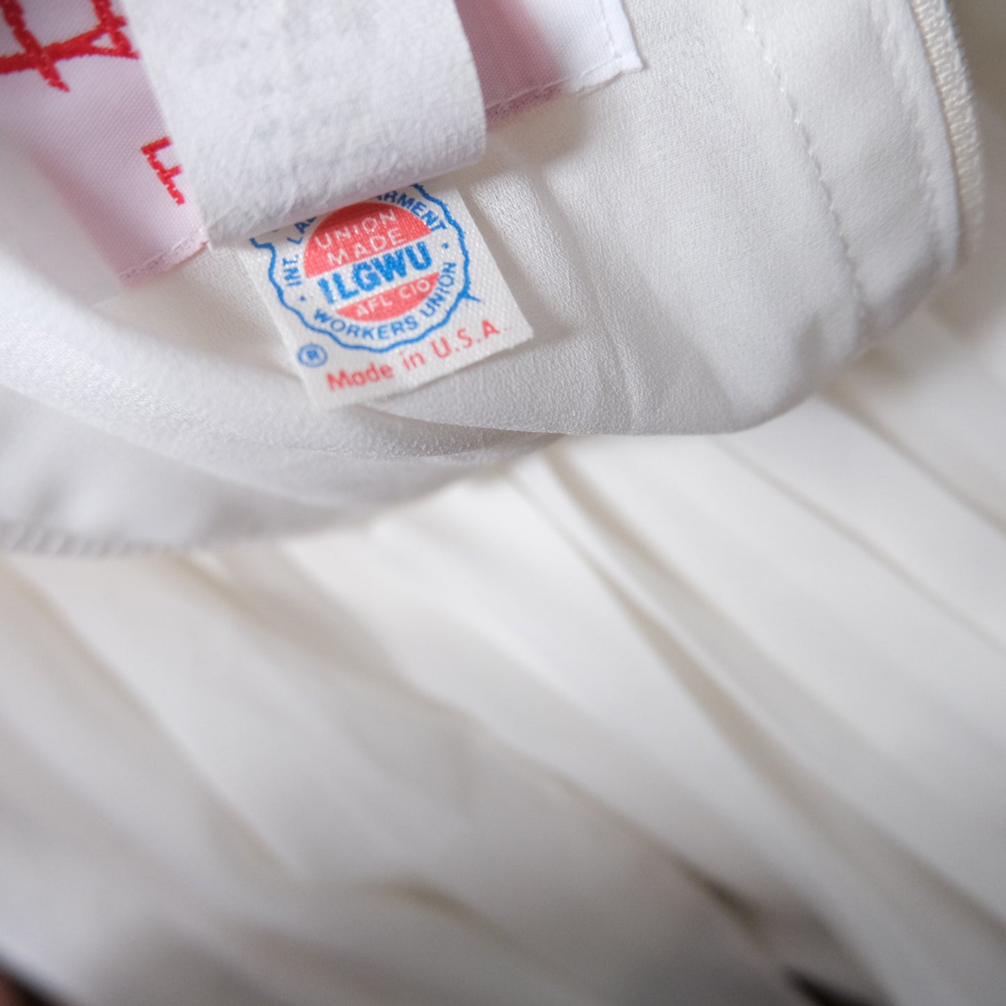 🤍 Vintage Hewvy Lee White Chiffon Pleated Midi Dress – Made in USA