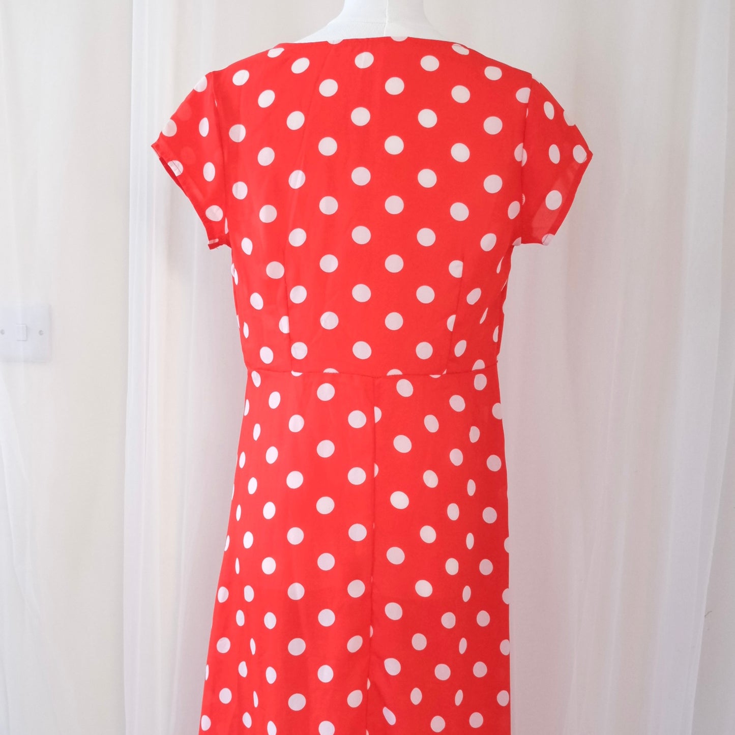 Vintage Red Polka Dot Wrap Dress – Handmade Style