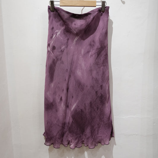 Vintage Store Purple Tie-Dye Sheer Midi Skirt