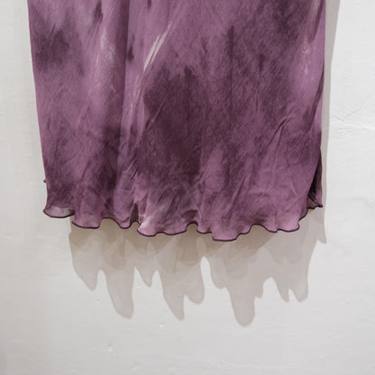 Vintage Store Purple Tie-Dye Sheer Midi Skirt
