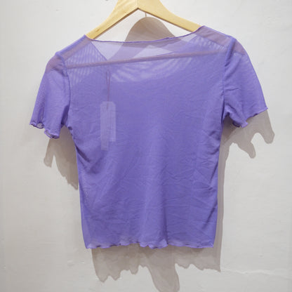 Vintage Lavender Mesh Embellished Top