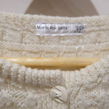 Vintage Maria Roelants Cream Textured Knit Cardigan – One Size