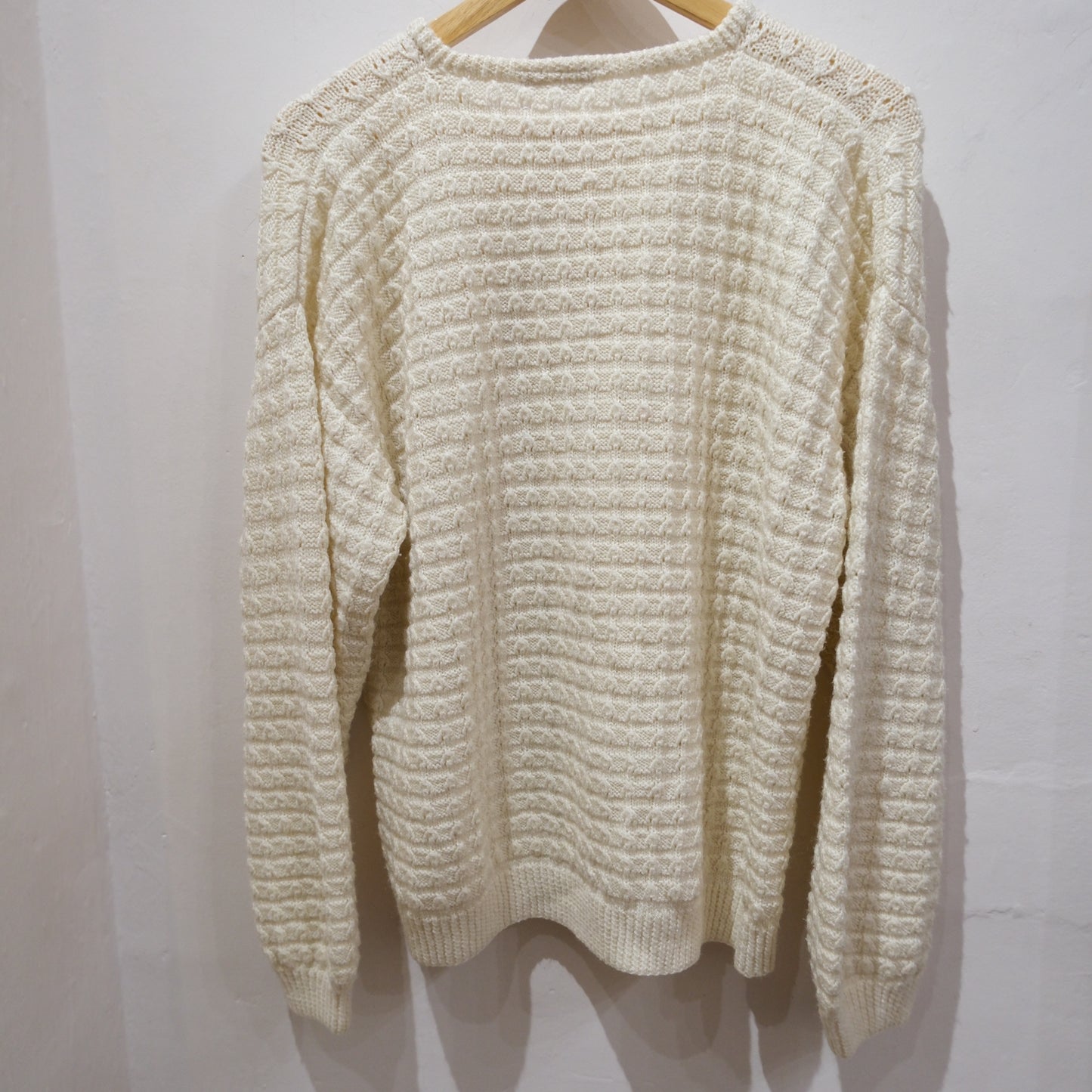 Vintage Maria Roelants Cream Textured Knit Cardigan – One Size