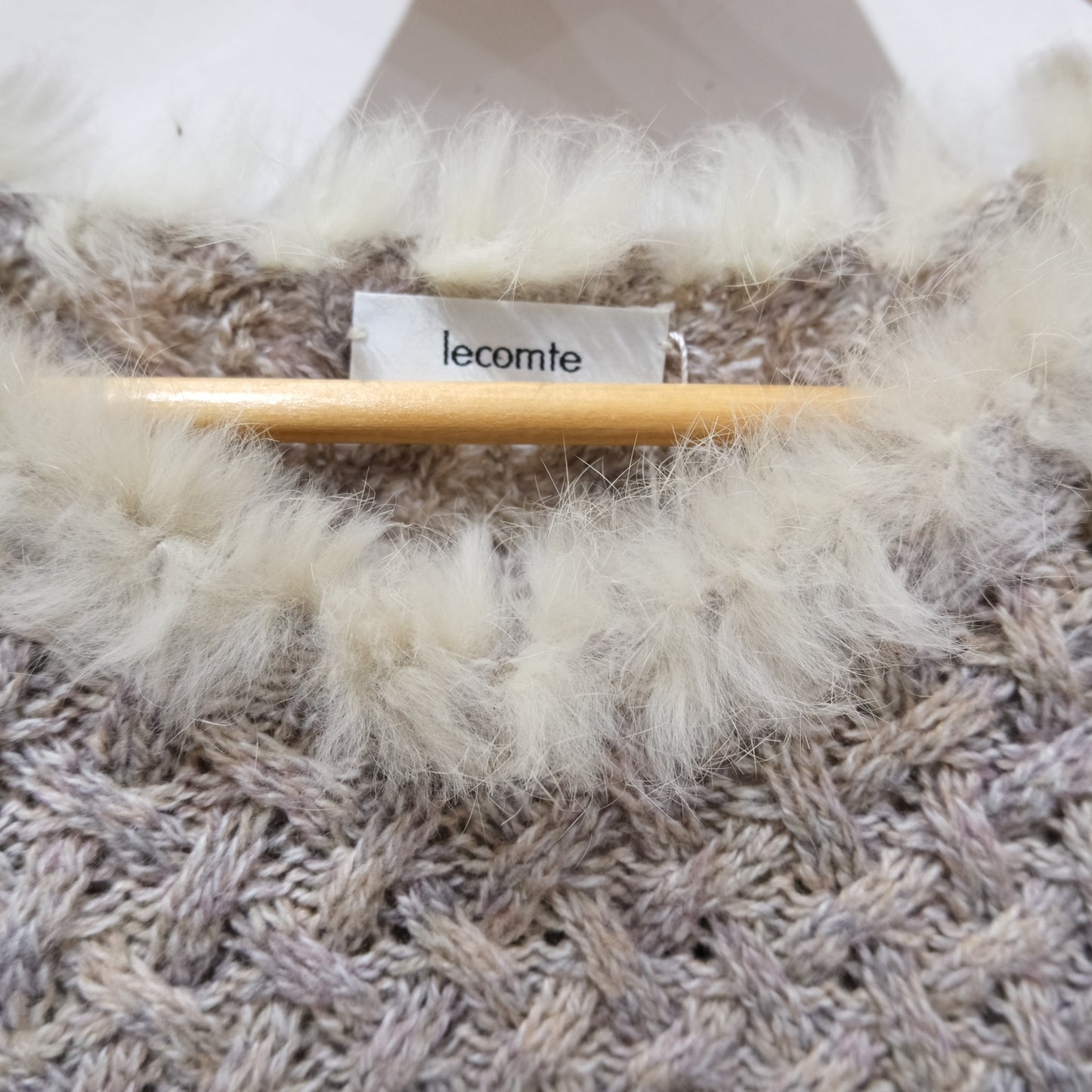 Vintage Lecomte Faux Fur Trim Knit Jumper