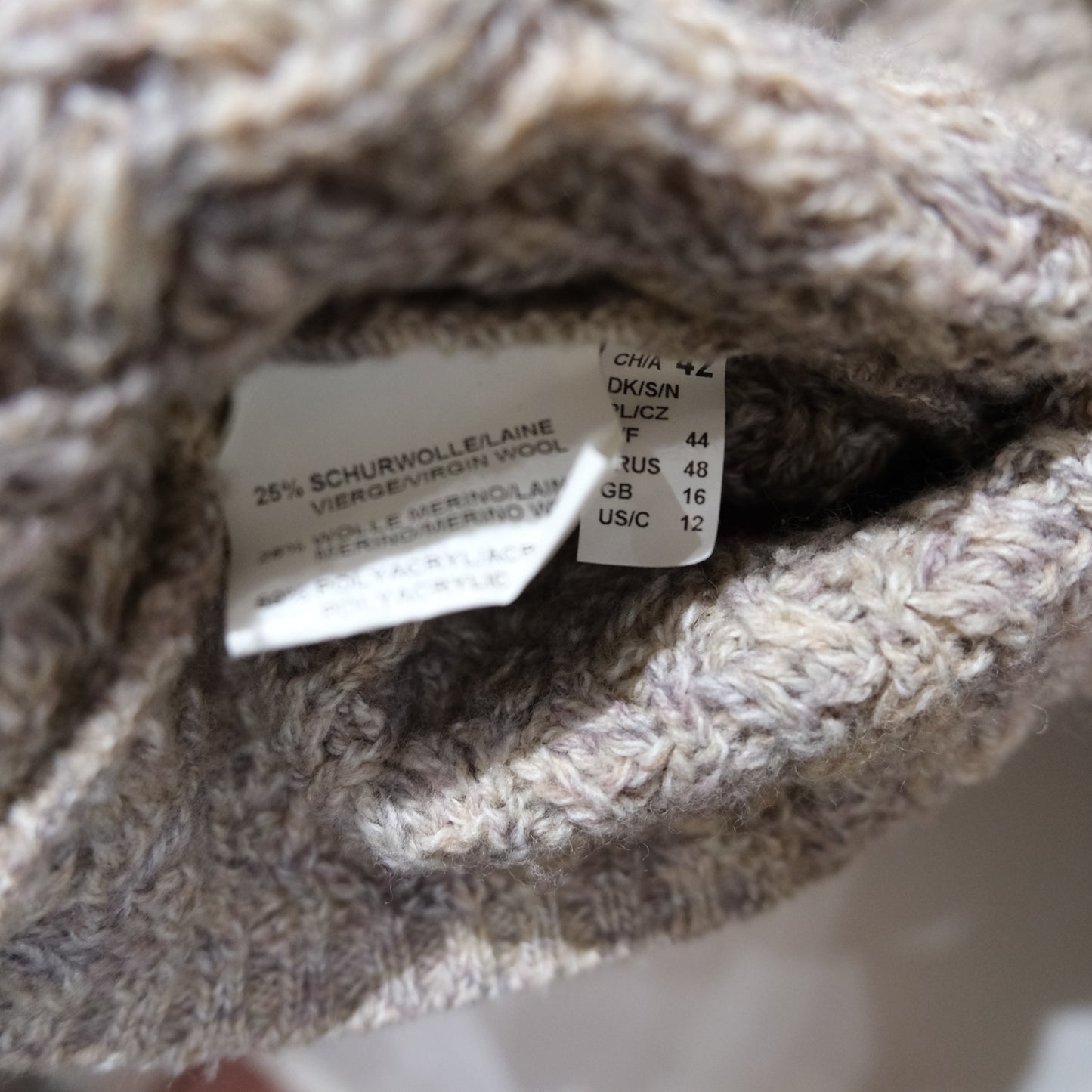 Vintage Lecomte Faux Fur Trim Knit Jumper