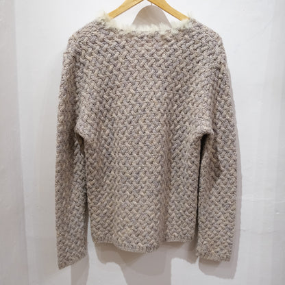 Vintage Lecomte Faux Fur Trim Knit Jumper