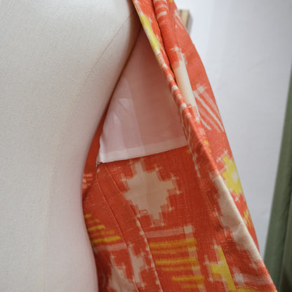 Vintage Orange & Yellow Ikat Print Haori Jacket