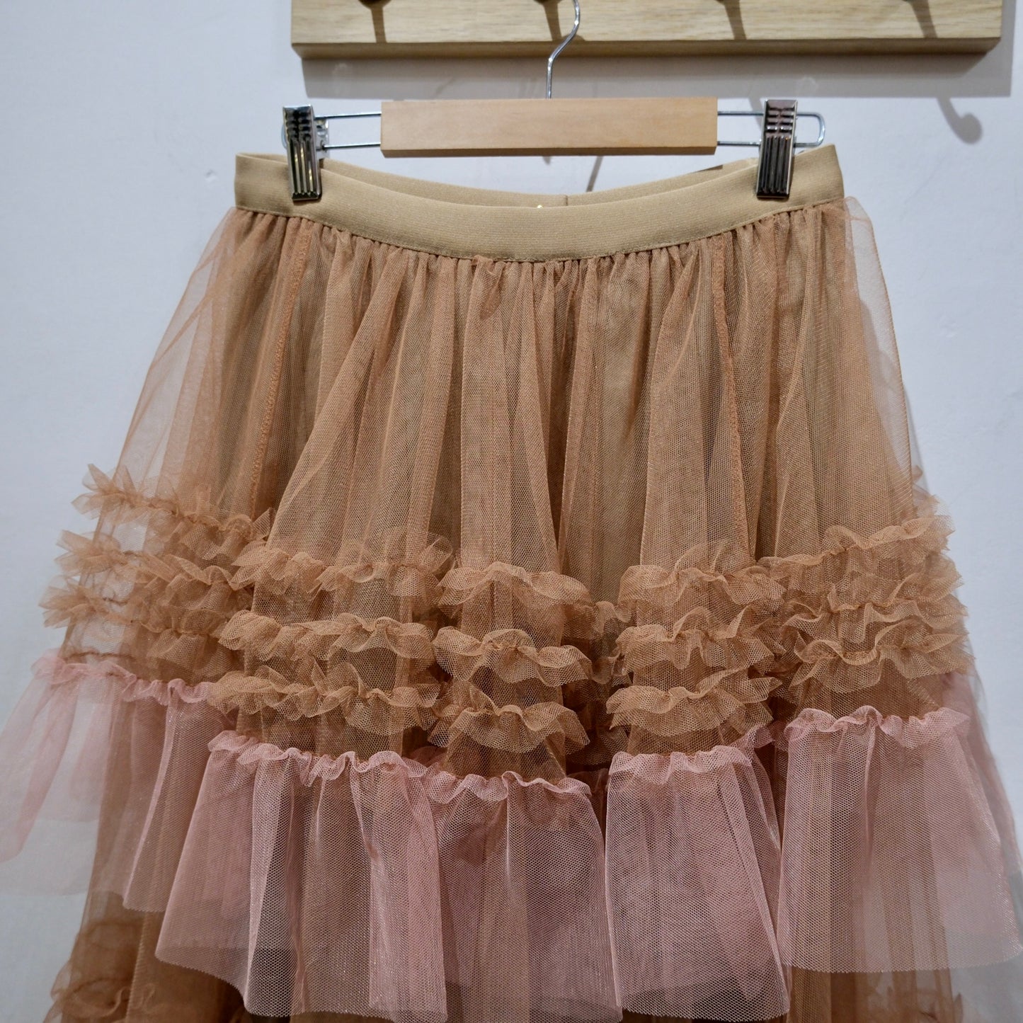 Deadstock Organza Ruffle Maxi Skirt – Layered Tulle Statement Skirt