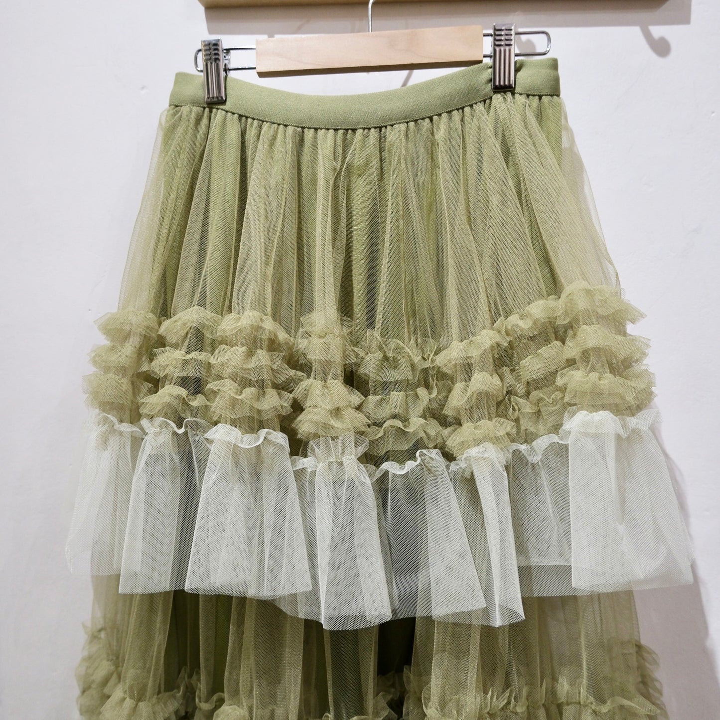 Deadstock Organza Ruffle Maxi Skirt – Layered Tulle Statement Skirt
