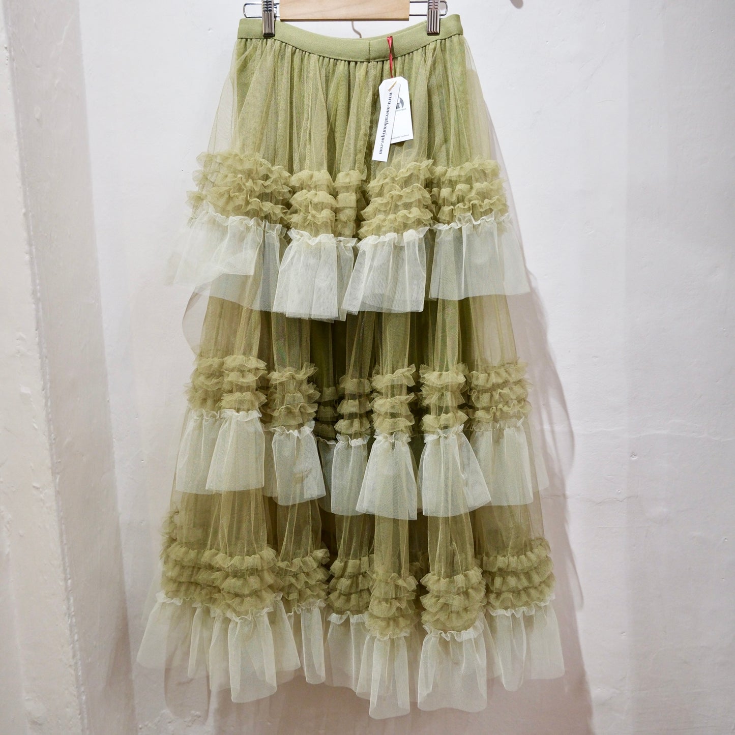 Deadstock Organza Ruffle Maxi Skirt – Layered Tulle Statement Skirt