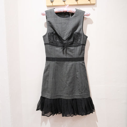 Vintage Dolce & Gabbana Wool Blend Mini Dress with Lace Detail – Size IT 38