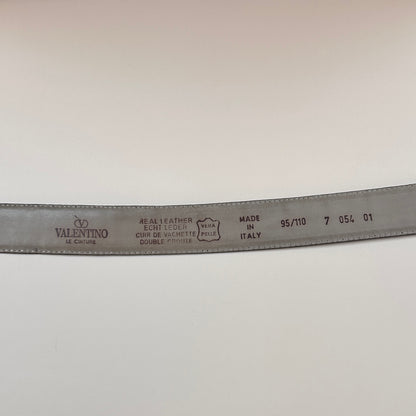Valentino vintage brown croc effect leather belt - M