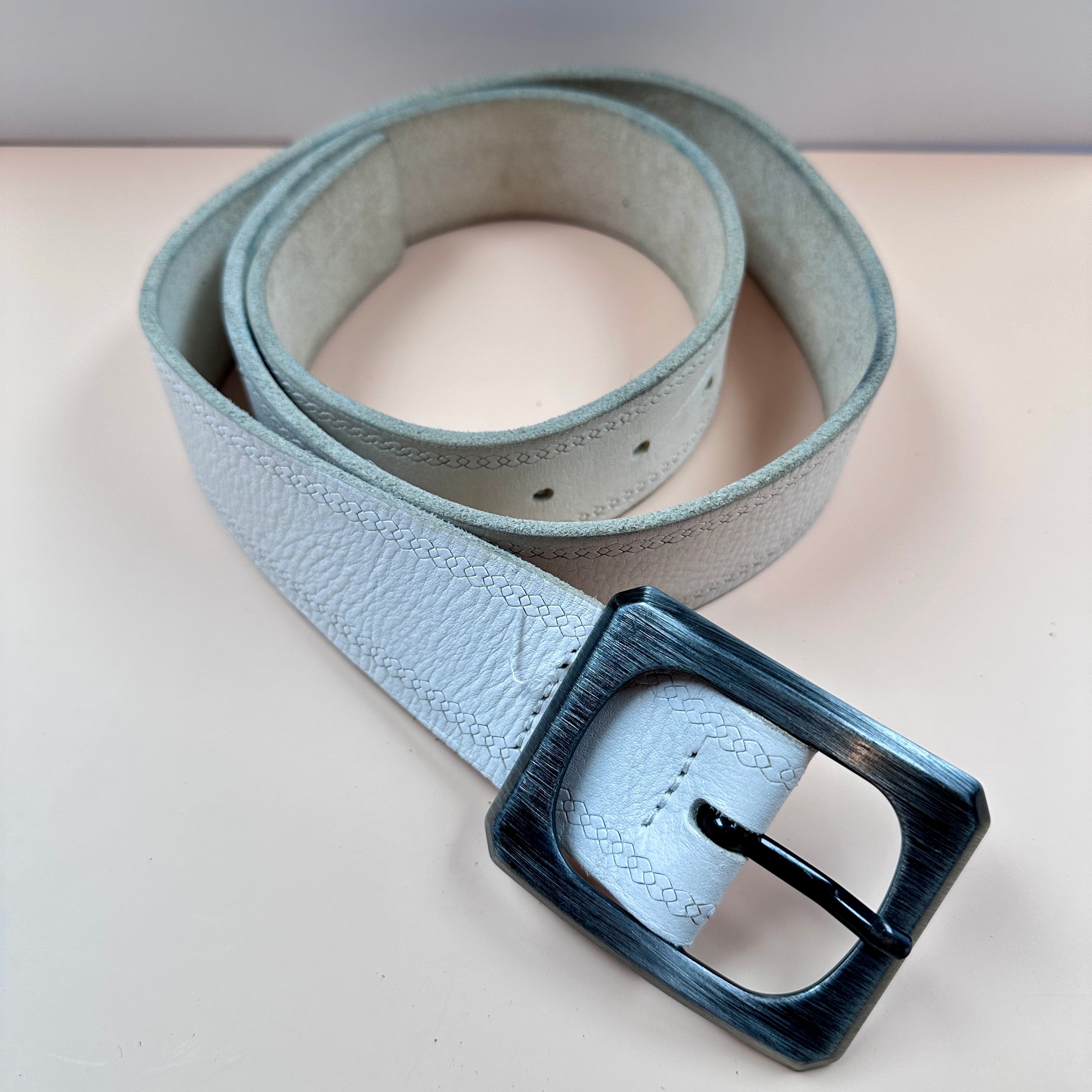 white suede belt