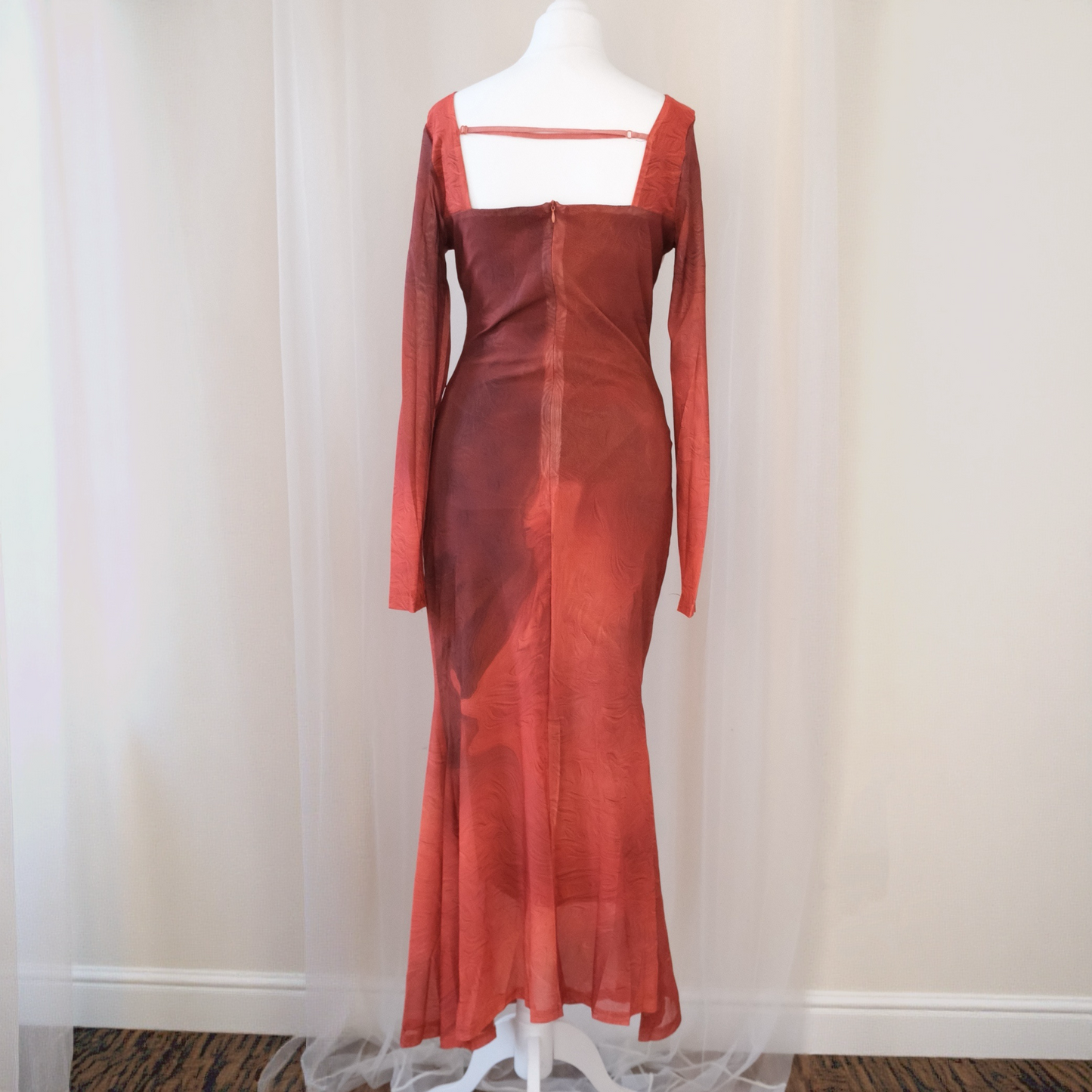 Deadstock Y2K Gradient Mesh Bodycon Maxi Dress – XS-S