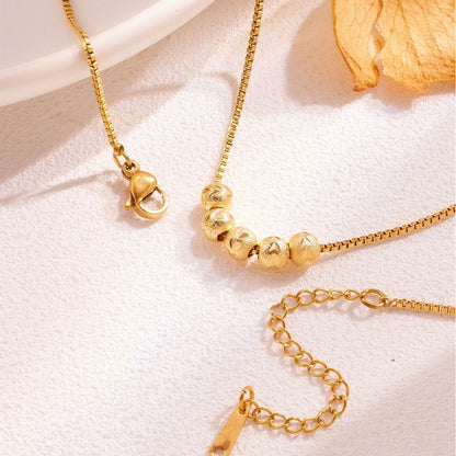 Dainty Gold Faceted Bead Necklace – Minimalist Sparkle Chain