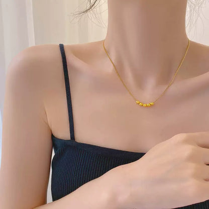 Dainty Gold Faceted Bead Necklace – Minimalist Sparkle Chain