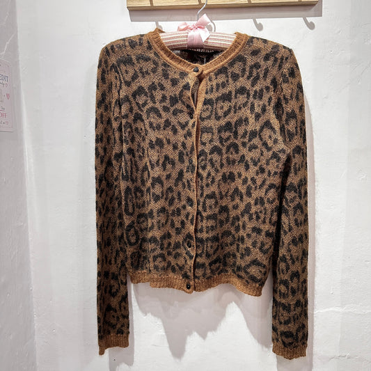 Max Mara Studio Leopard Print Mohair Cardigan – Vintage Designer Knit