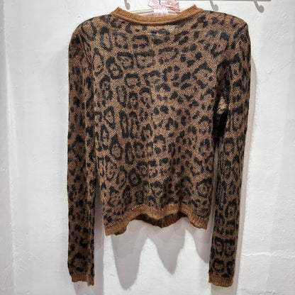 Max Mara Studio Leopard Print Mohair Cardigan – Vintage Designer Knit