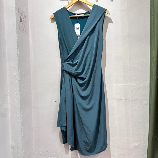 Vintage Max Mara Draped Silk Blend Dress – Italian Designer Minimalist Dress