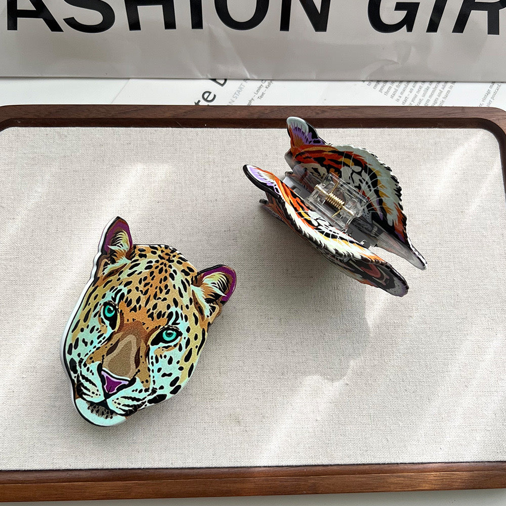 Wild Cat Hair Claw Clips – Leopard & Tiger Design