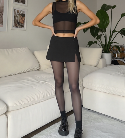 Vintage Fiorucci Sheer Black Mesh Sleeveless Hoodie Top – Y2K Clubwear