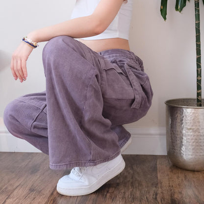 Y2K Unbelievable purple wide leg medium rise cargo jeans - XL