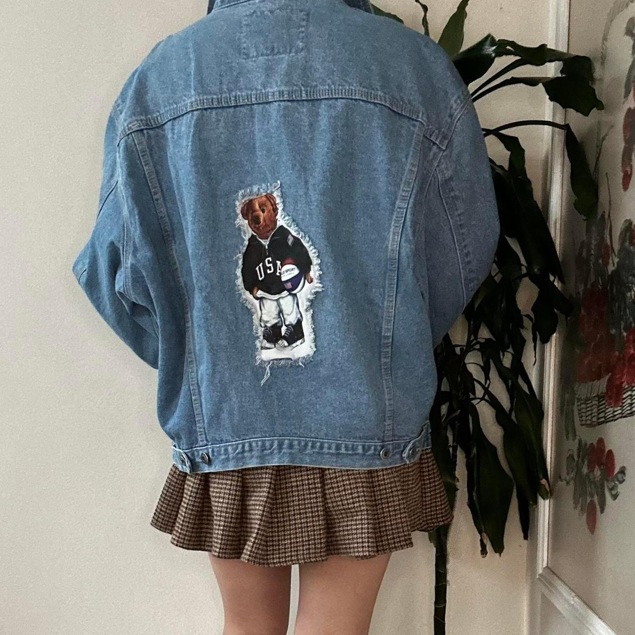 13De Marzo Luminous Star Bear Denim Jacket Blue - Emily&Steve