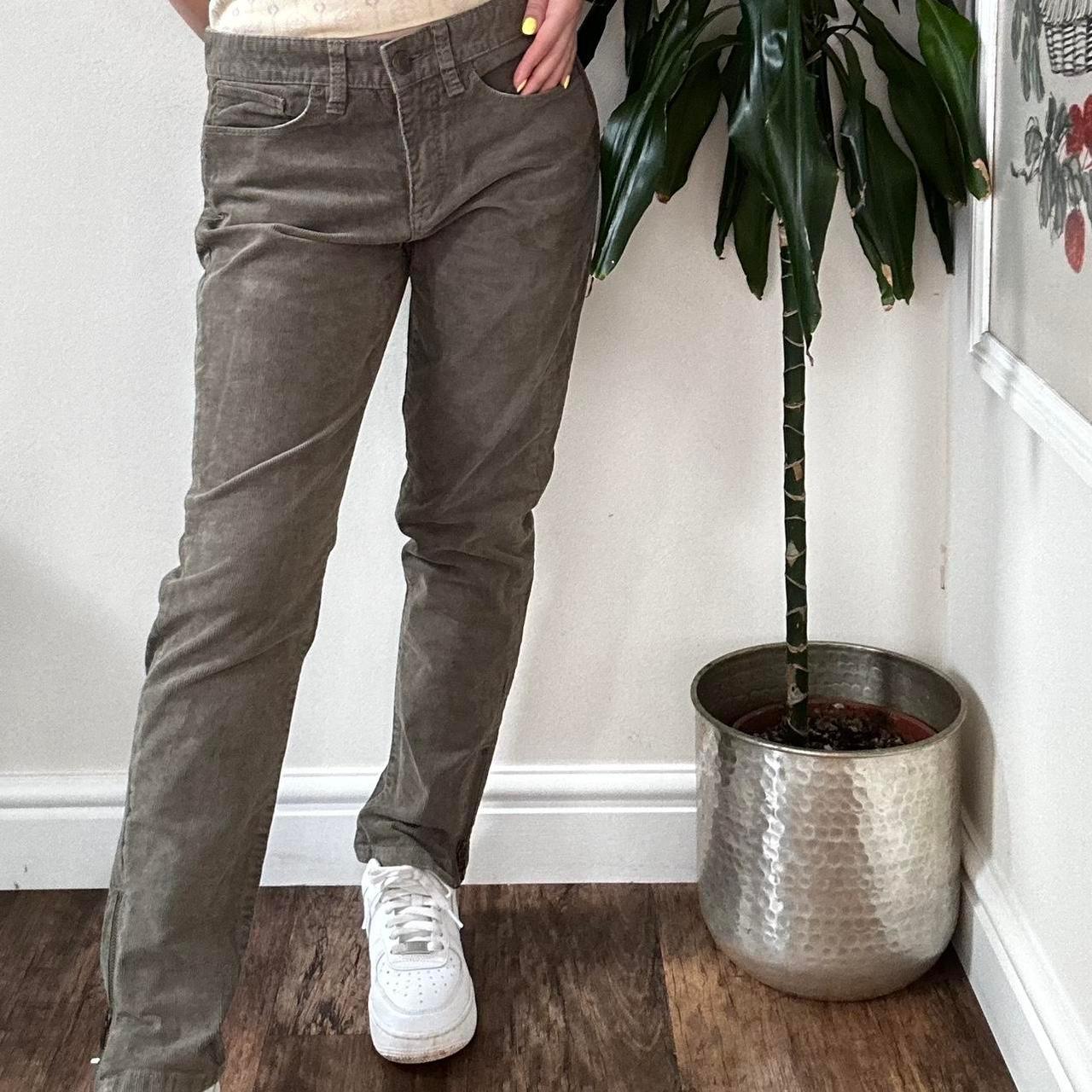 Vintage Calvin Klein Jeans y2k khaki corduroy mid rise slim leg trouse OneCatBoutique