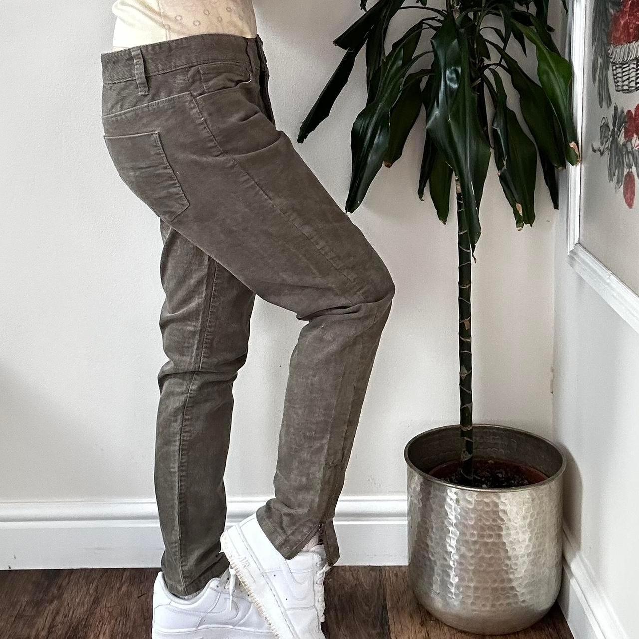 Vintage Calvin Klein Jeans y2k khaki corduroy mid rise slim leg trouse OneCatBoutique